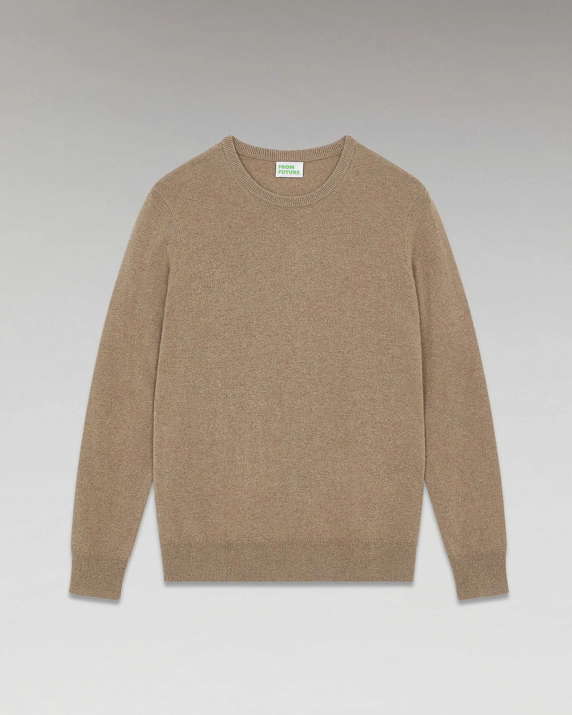 FROM FUTURE Pull Col Rond Basique Taupe