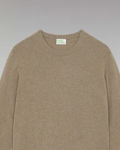 FROM FUTURE Pull Col Rond Basique Taupe
