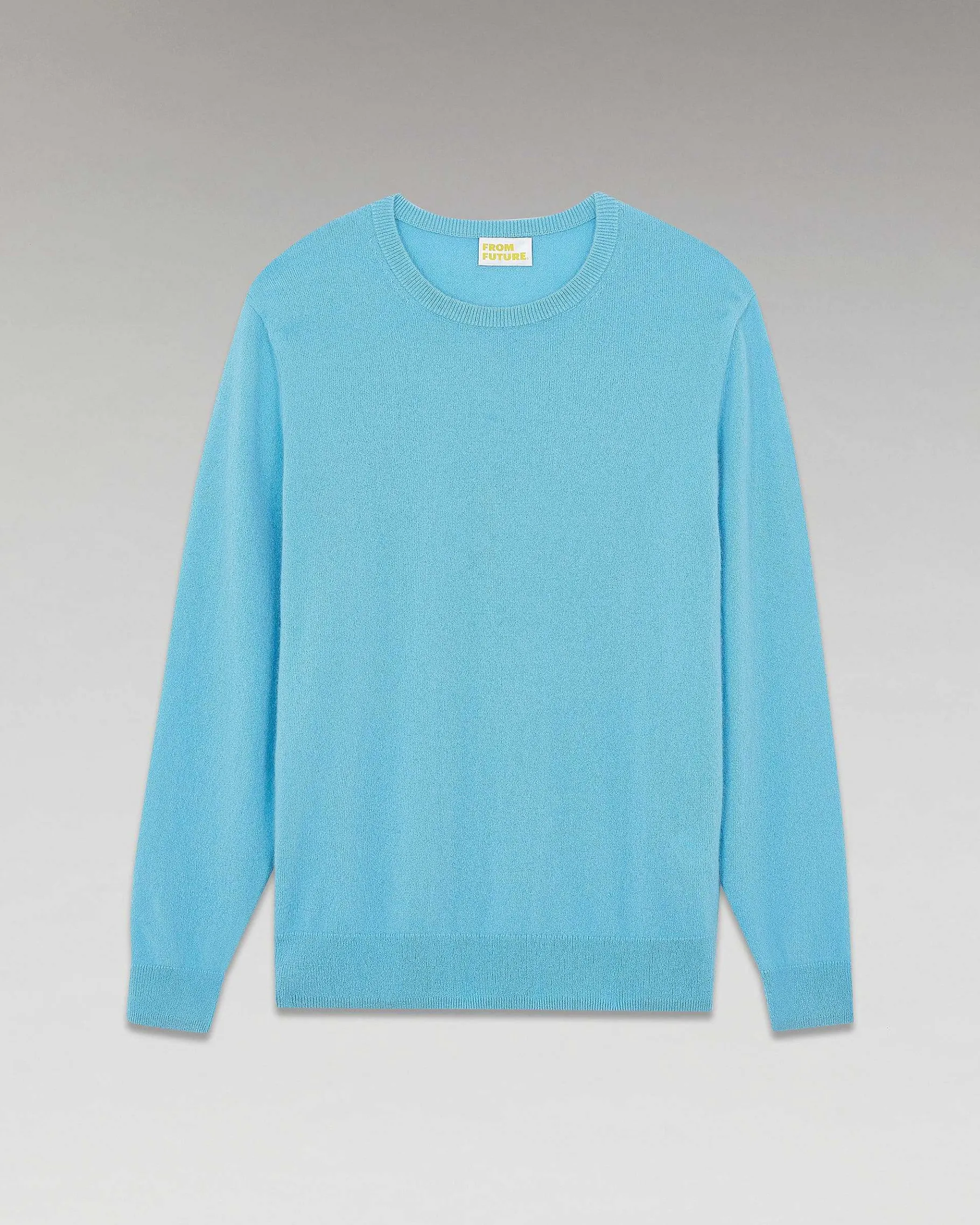 Sale FROM FUTURE Pull Col Rond Basique Sweet Blue