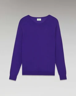 Best FROM FUTURE Pull Col Rond Basique Intense Purple