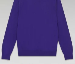 Best FROM FUTURE Pull Col Rond Basique Intense Purple