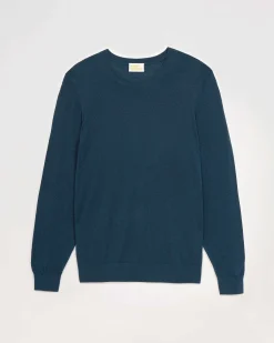 New FROM FUTURE Pull Col Rond Basique Moonlight Blue