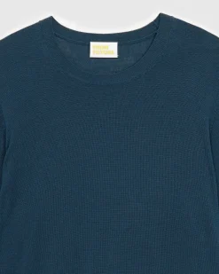 New FROM FUTURE Pull Col Rond Basique Moonlight Blue