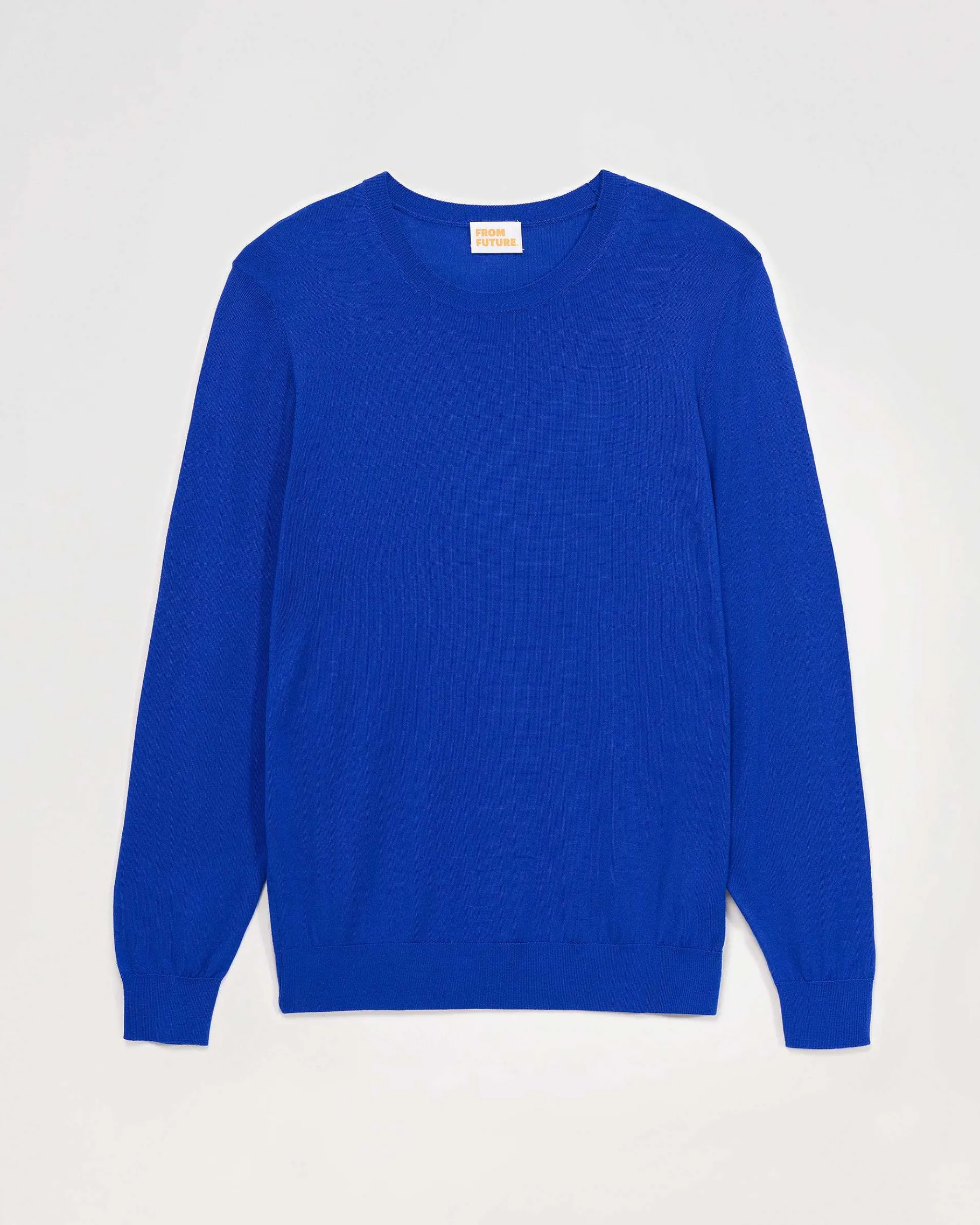 Online FROM FUTURE Pull Col Rond Basique Pop Blue