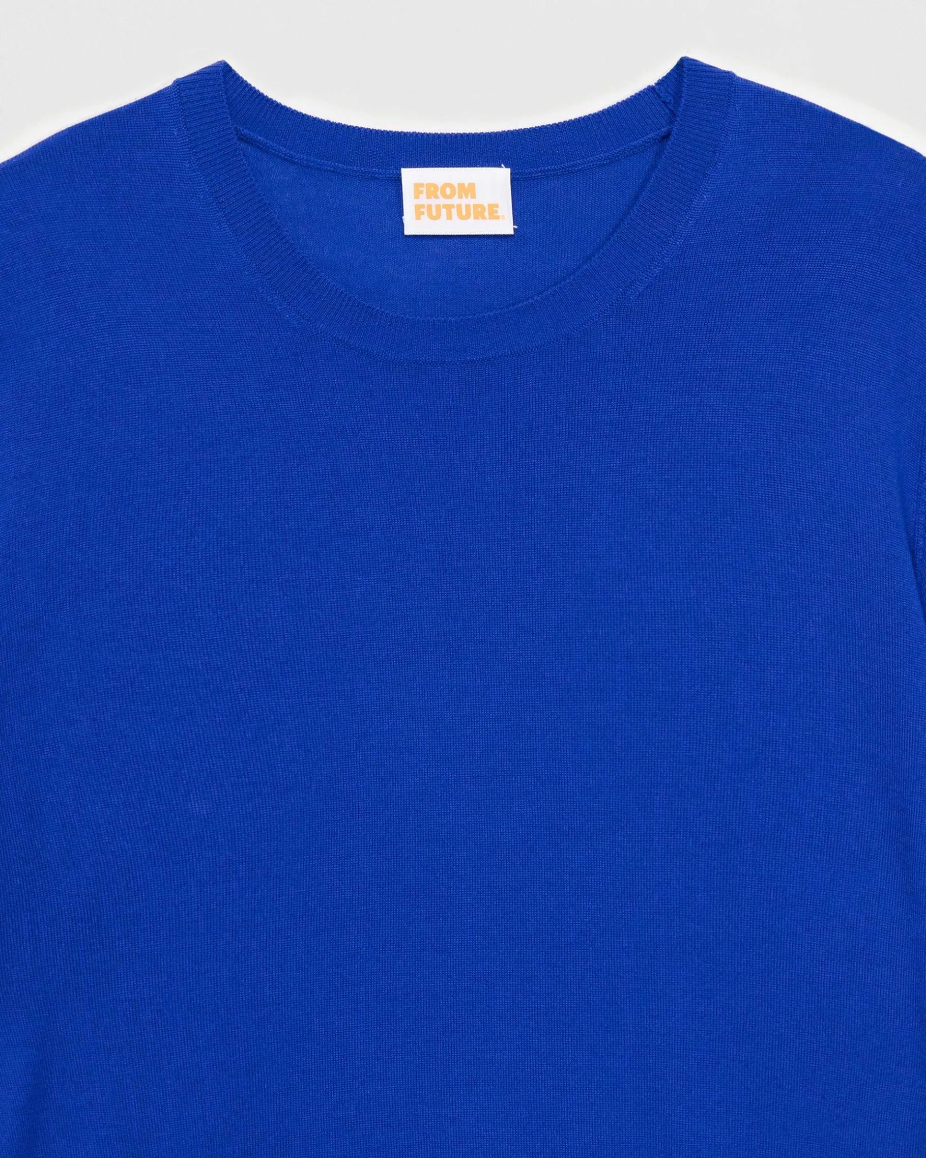 Online FROM FUTURE Pull Col Rond Basique Pop Blue