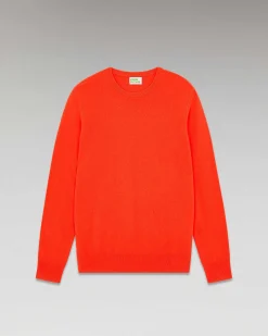 Hot FROM FUTURE Pull Col Rond Basique Neon Orange