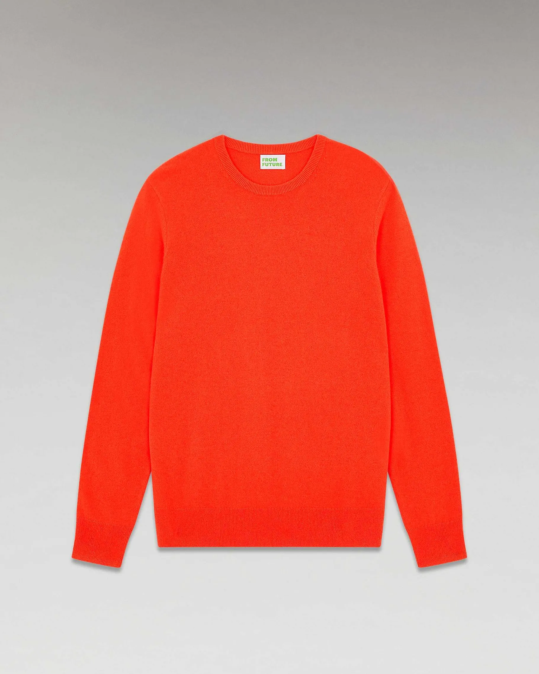 Hot FROM FUTURE Pull Col Rond Basique Neon Orange