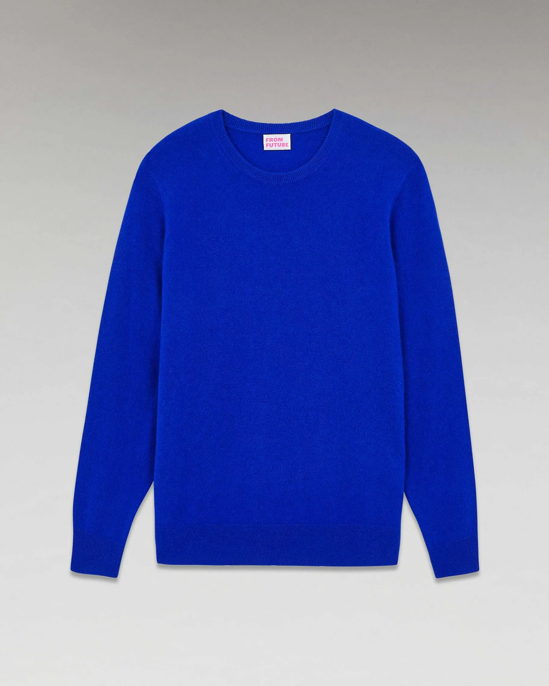 Outlet FROM FUTURE Pull Col Rond Basique Electric Blue