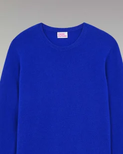 Outlet FROM FUTURE Pull Col Rond Basique Electric Blue