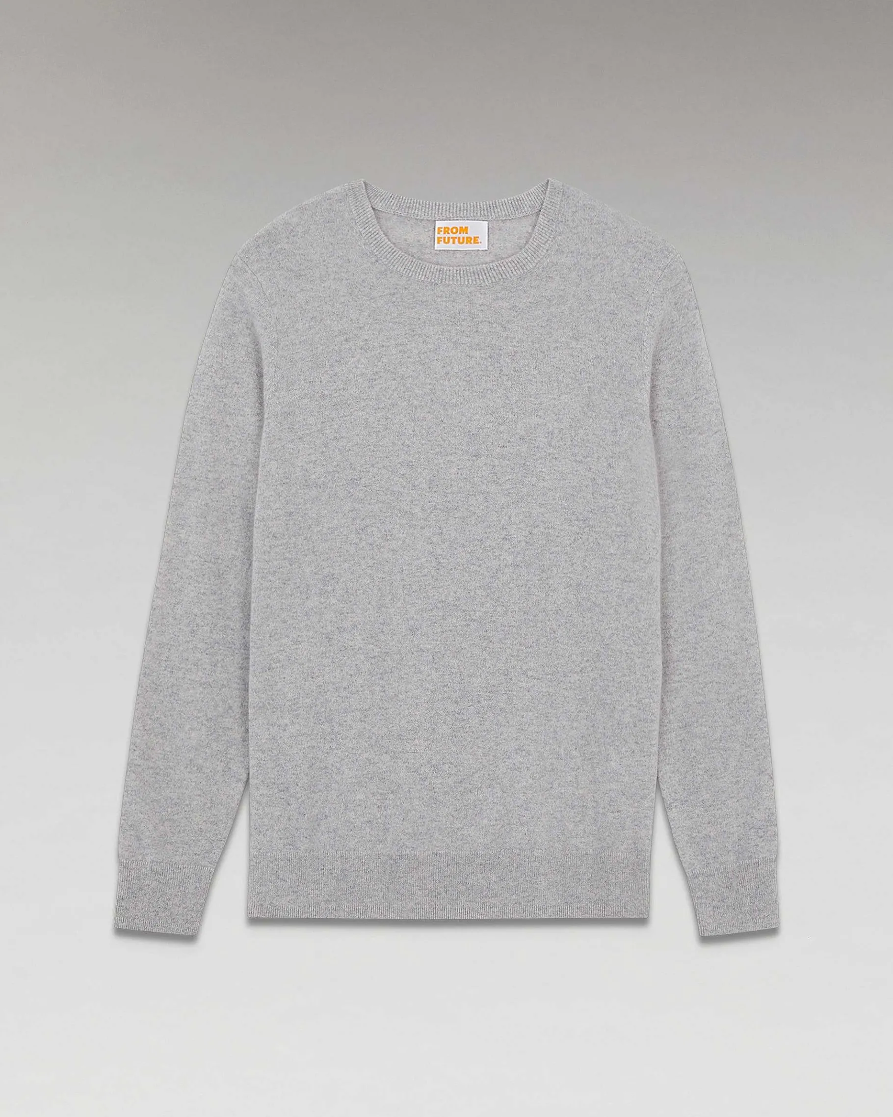 Best FROM FUTURE Pull Col Rond Basique Gris Chine Clair