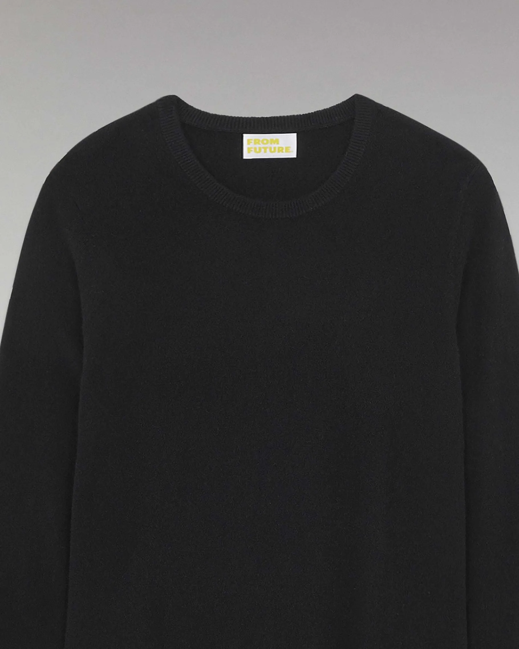 Outlet FROM FUTURE Pull Col Rond Basique Noir
