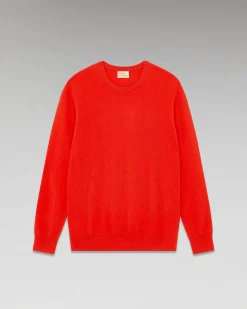 Online FROM FUTURE Pull Col Rond Basique Rouge Vif