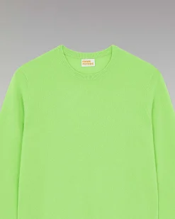 Hot FROM FUTURE Pull Col Rond Basique Vert Fluo