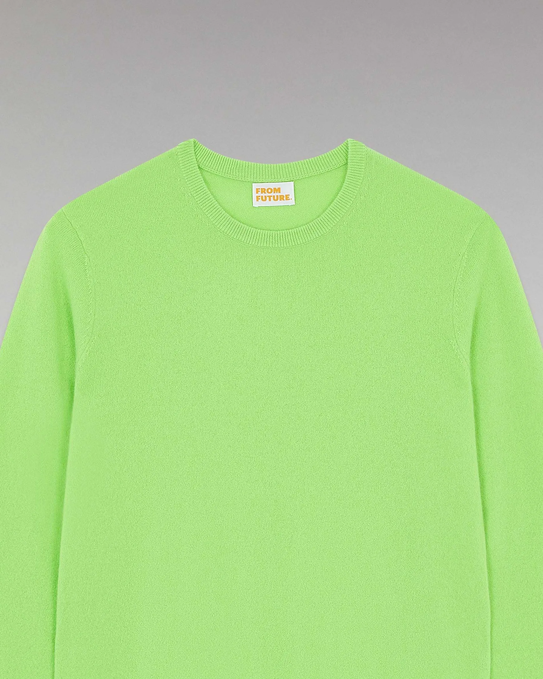 Hot FROM FUTURE Pull Col Rond Basique Vert Fluo