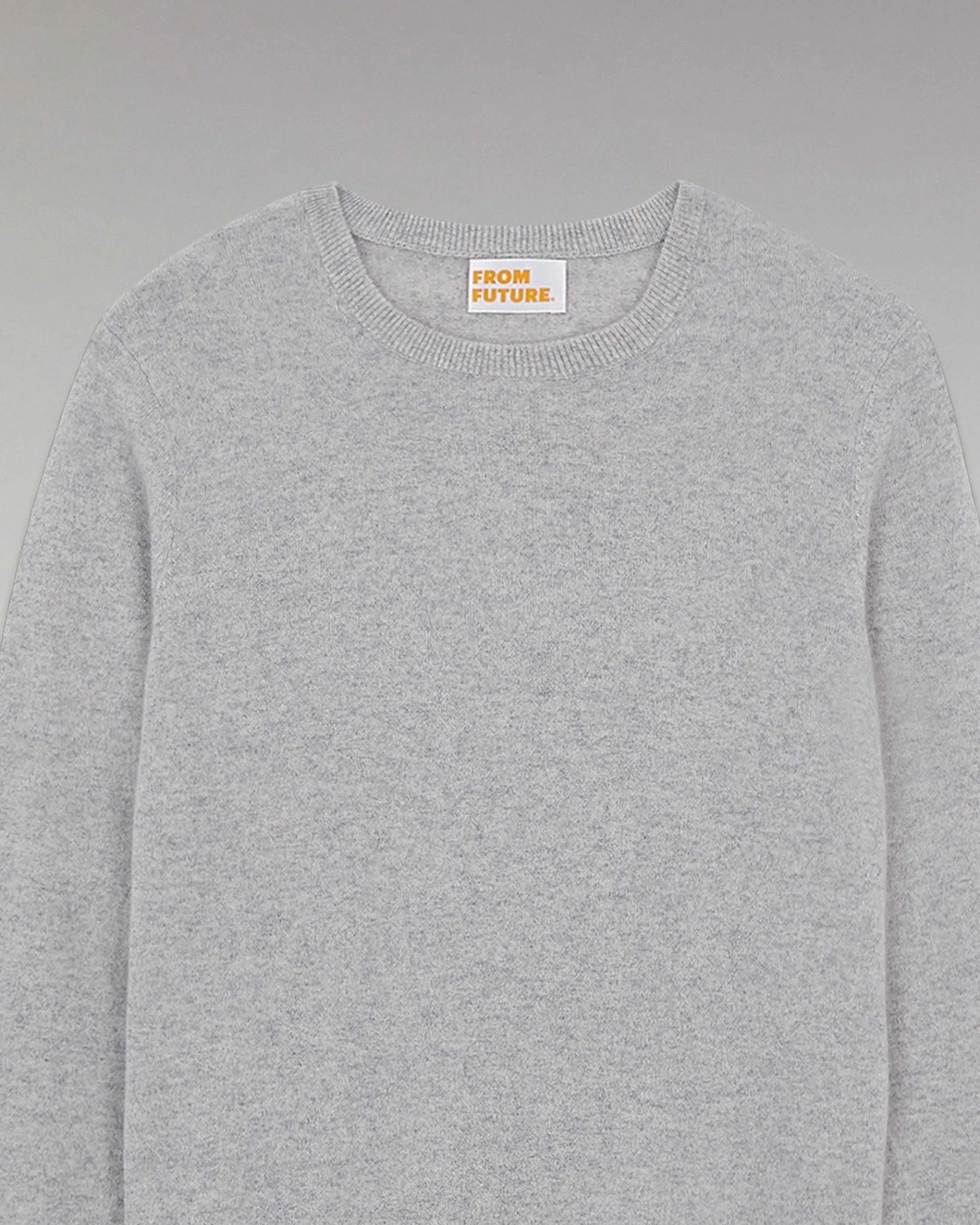 Online FROM FUTURE Pull Col Rond Basique Gris Chine Clair