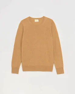 New FROM FUTURE Pull Col Rond Basique Camel
