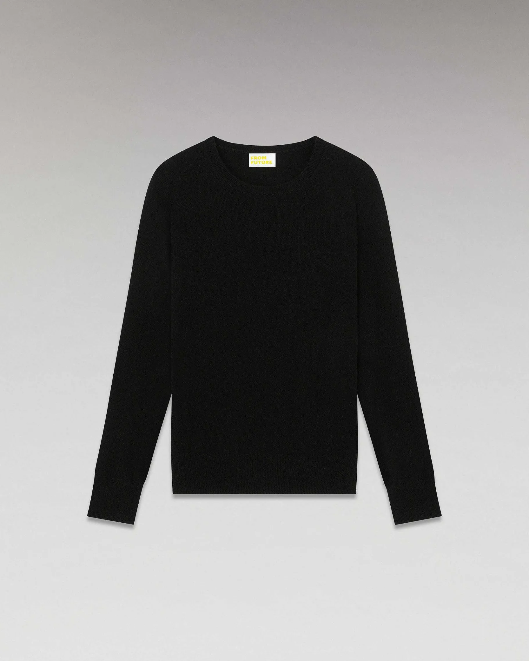 Sale FROM FUTURE Pull Col Rond Basique Noir