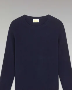 FROM FUTURE Pull Col Rond Basique Navy