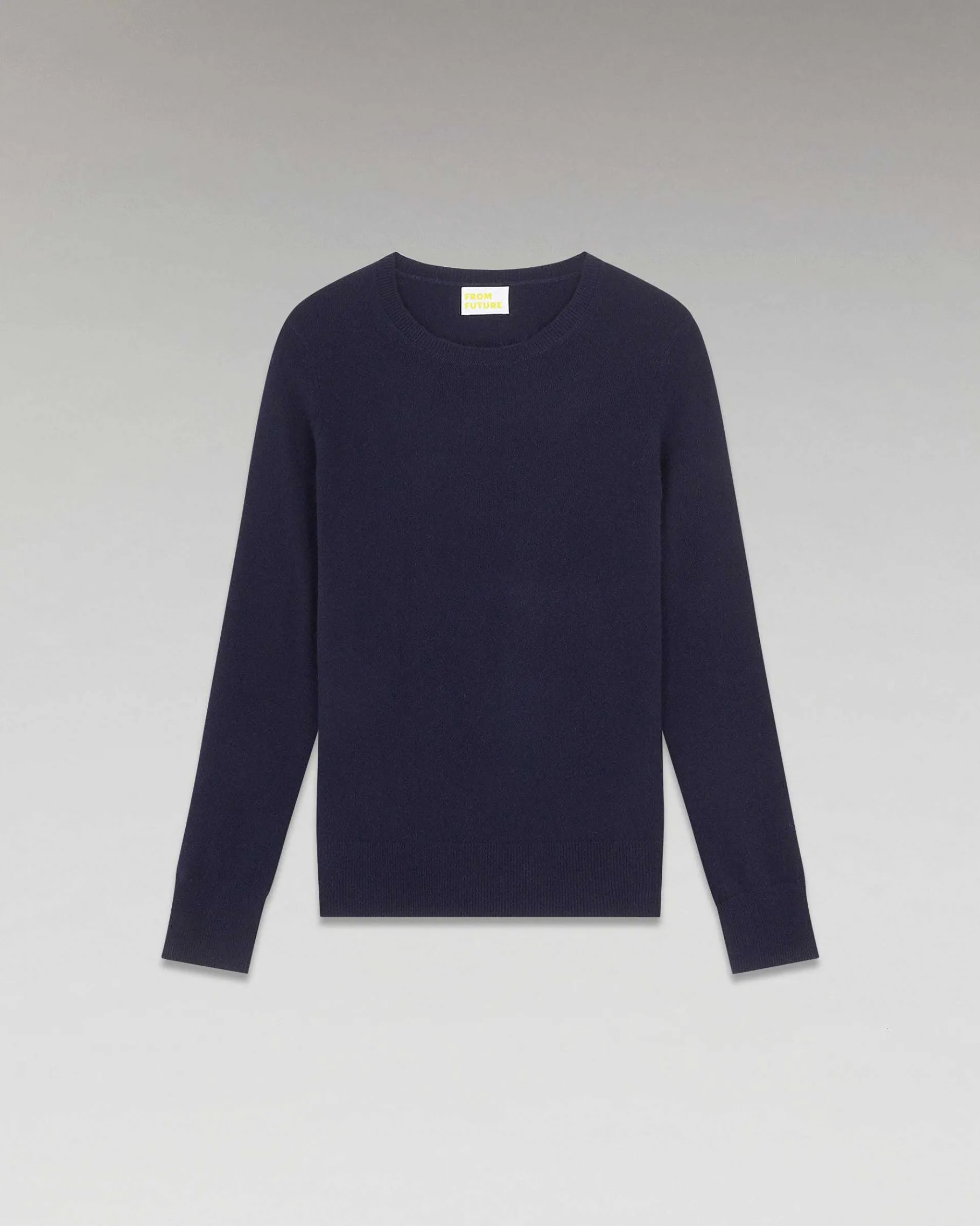 FROM FUTURE Pull Col Rond Basique Navy