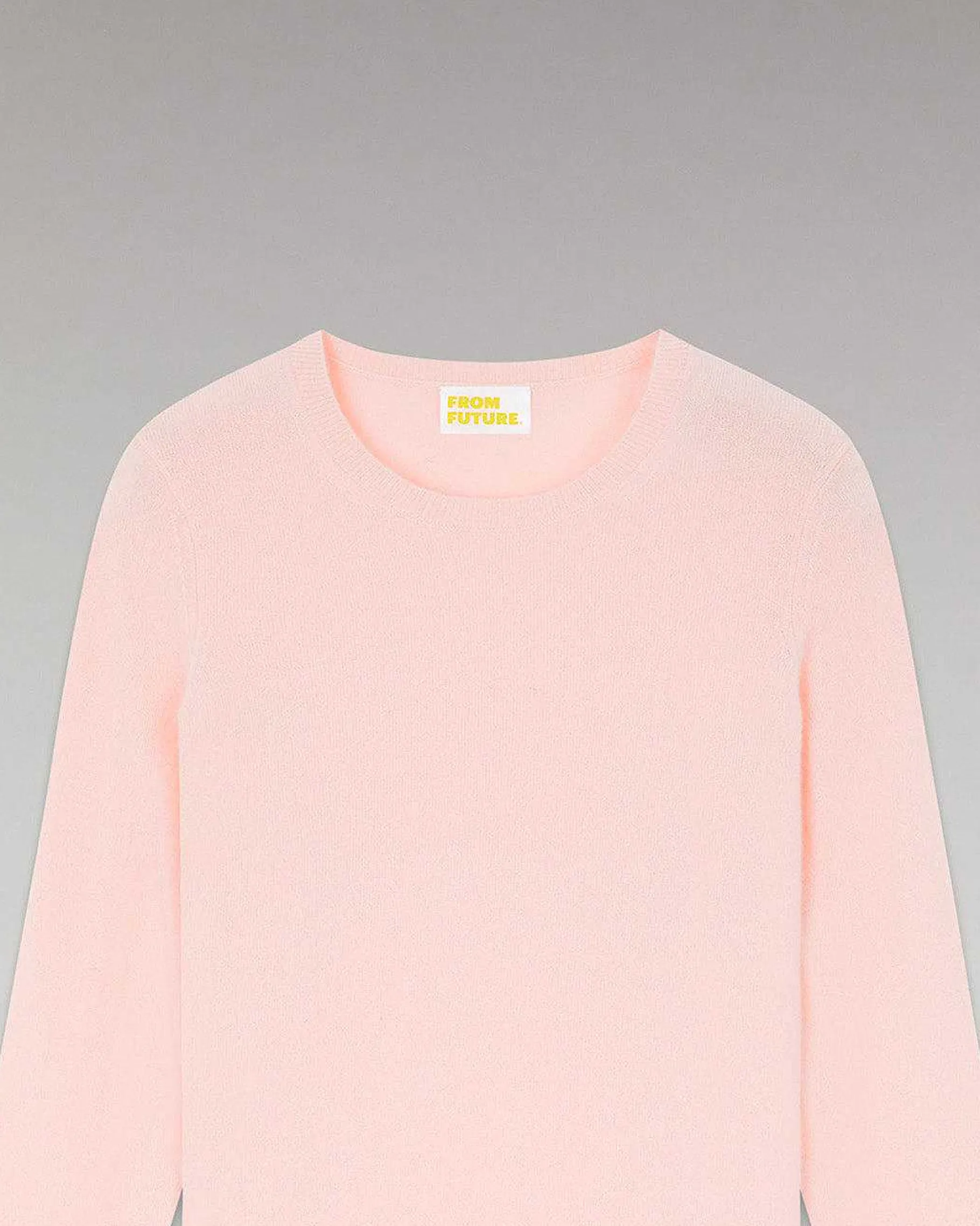Best FROM FUTURE Pull Col Rond Basique Rose Poudre