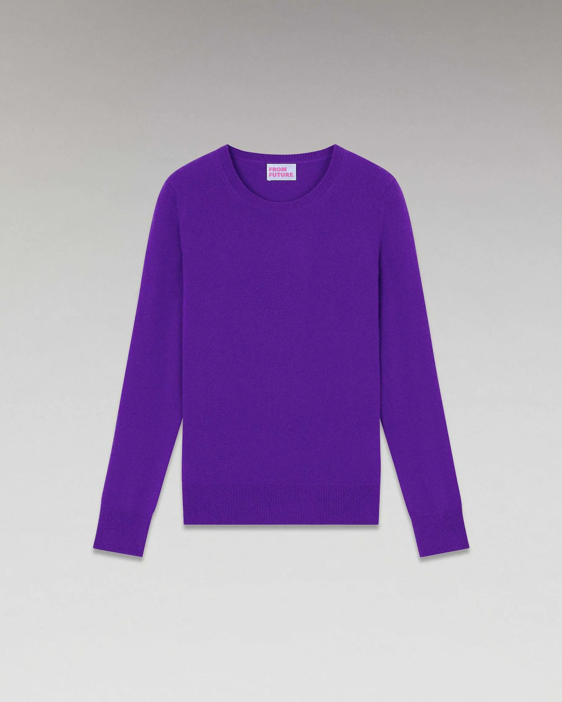 Best FROM FUTURE Pull Col Rond Basique Violet Fluo