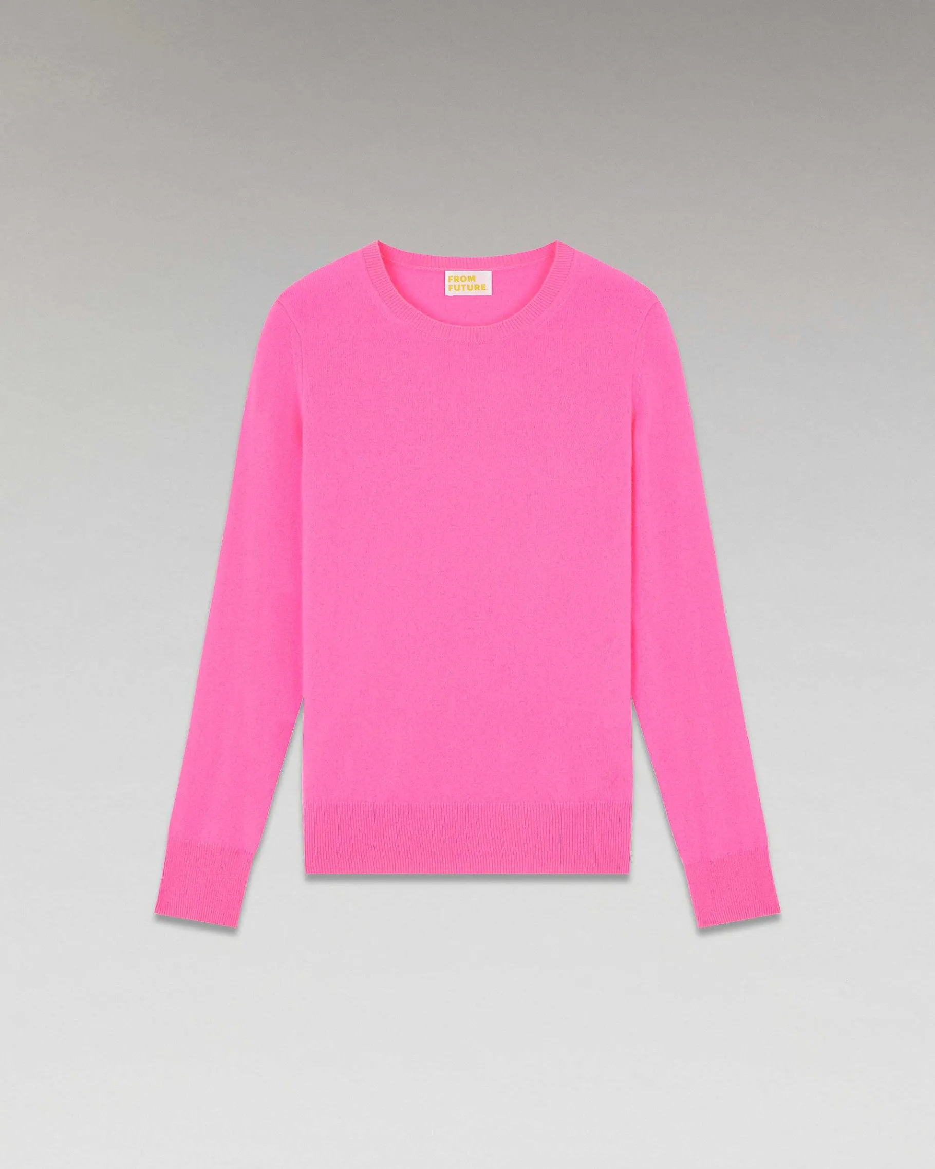 Hot FROM FUTURE Pull Col Rond Basique Sparkle Pink