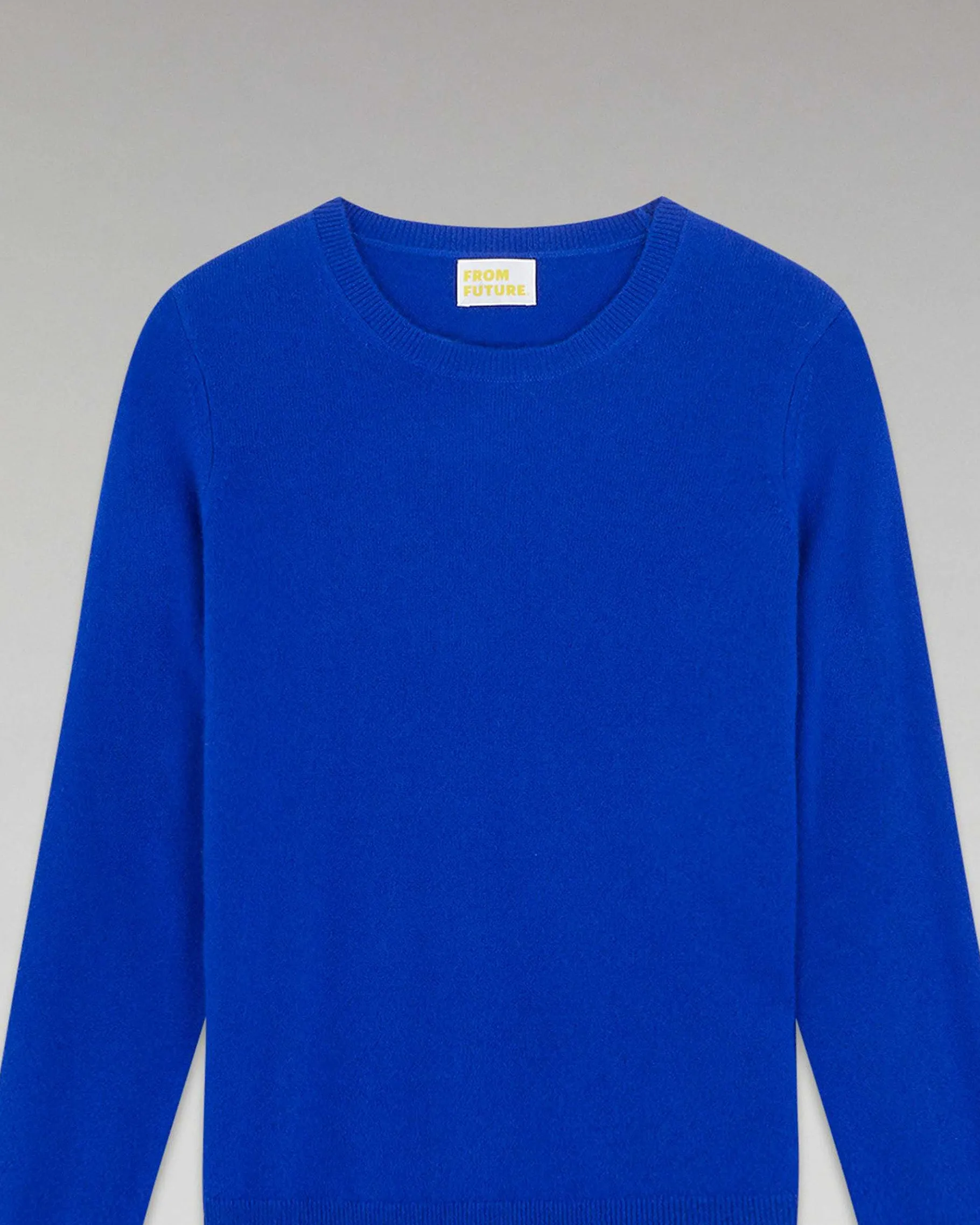 Online FROM FUTURE Pull Col Rond Basique Pop Blue