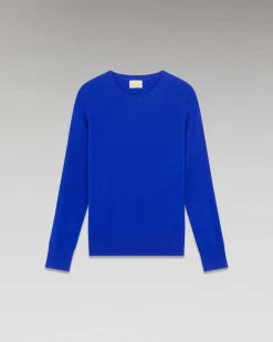 Online FROM FUTURE Pull Col Rond Basique Pop Blue