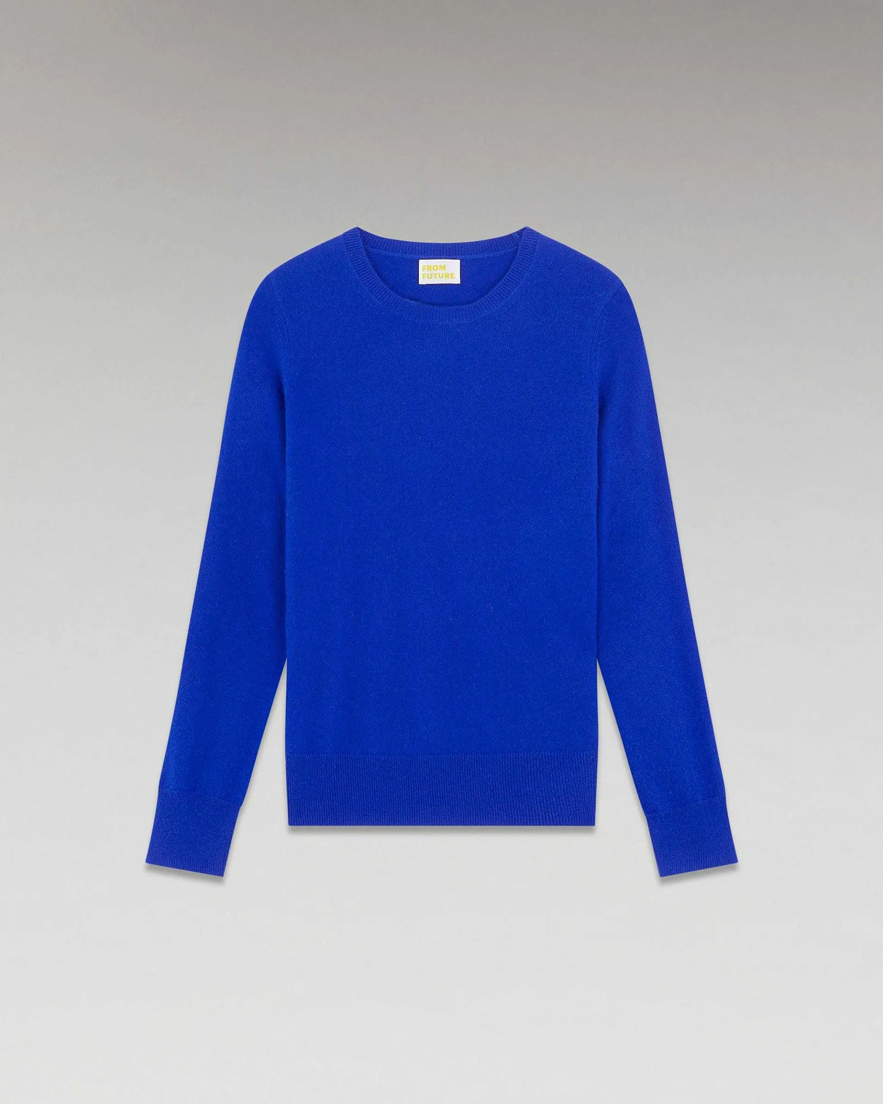 Online FROM FUTURE Pull Col Rond Basique Pop Blue