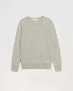 Hot FROM FUTURE Pull Col Rond Basique Gris Chine Clair