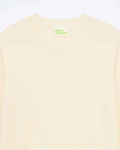 Best FROM FUTURE Pull Col Rond Bas Liseret Multicolore Ecru