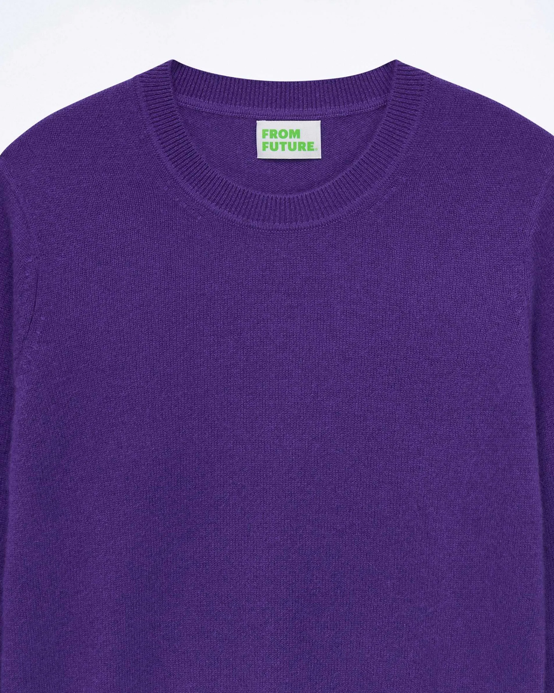 Sale FROM FUTURE Pull Col Rond Bas Liseret Multicolore Pop Purple