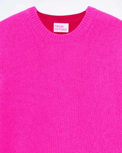 Sale FROM FUTURE Pull Col Rond Biface Flash Pink