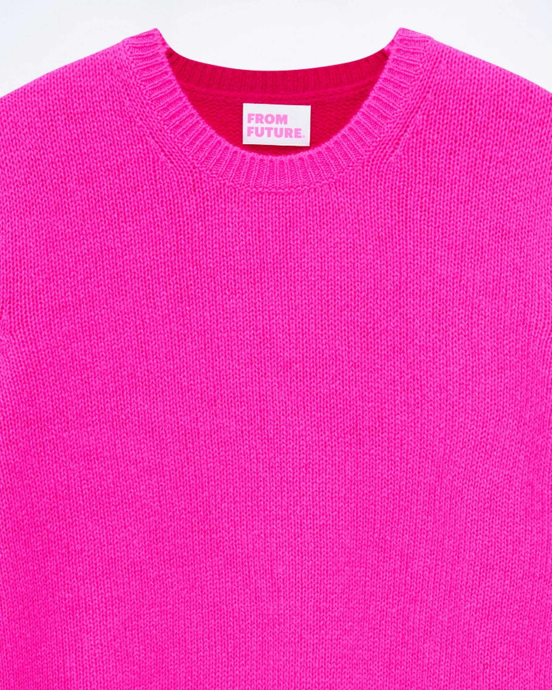 Sale FROM FUTURE Pull Col Rond Biface Flash Pink