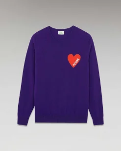 Online FROM FUTURE Pull Col Rond Coeur Winter Purple