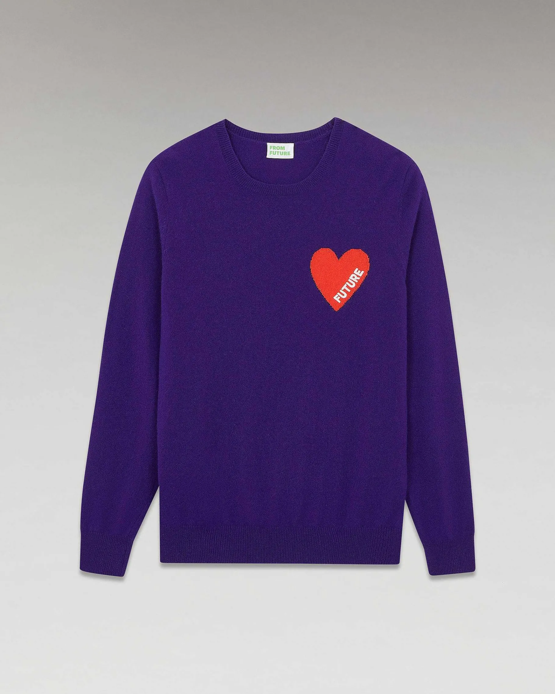 Online FROM FUTURE Pull Col Rond Coeur Winter Purple