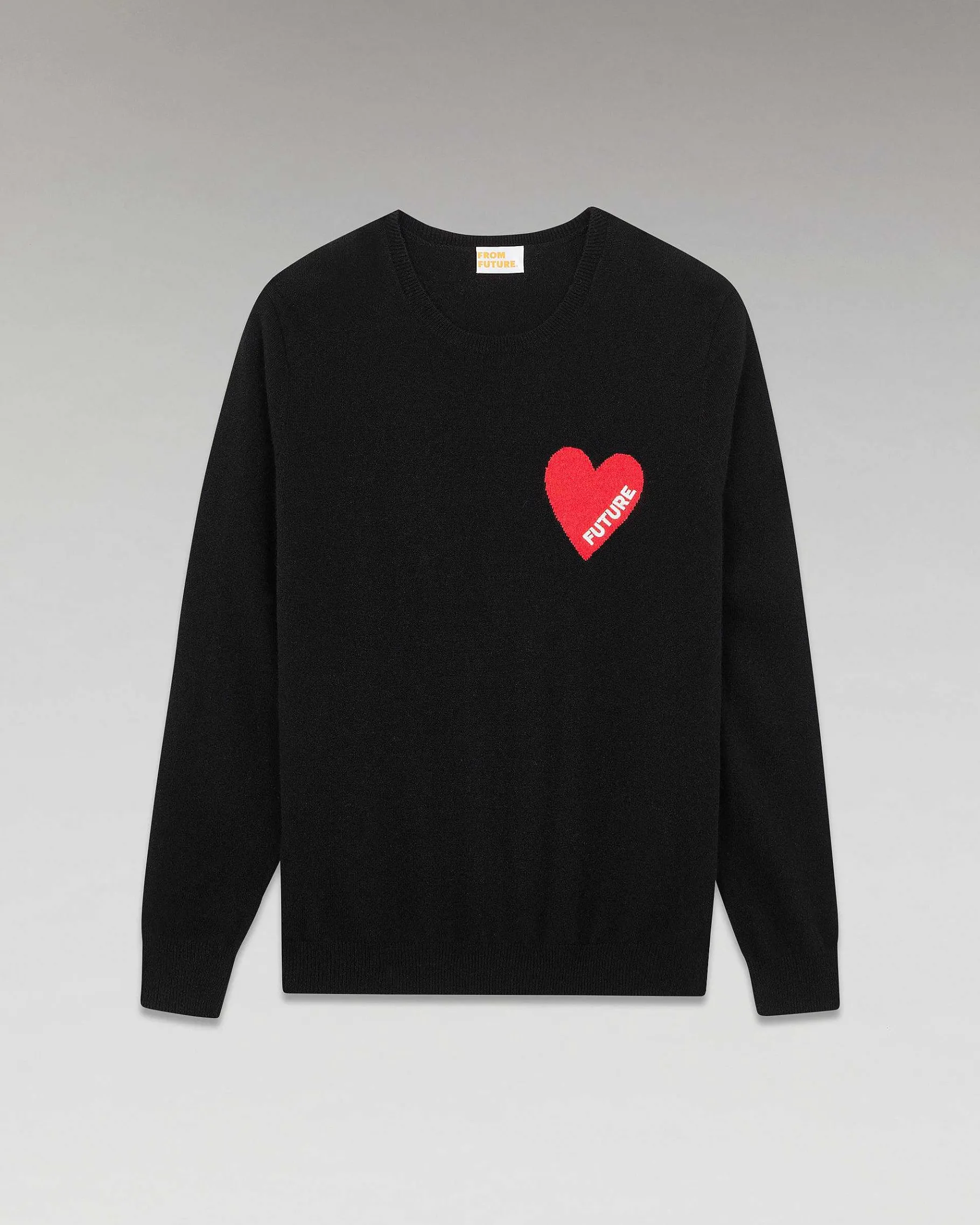 New FROM FUTURE Pull Col Rond Coeur Noir
