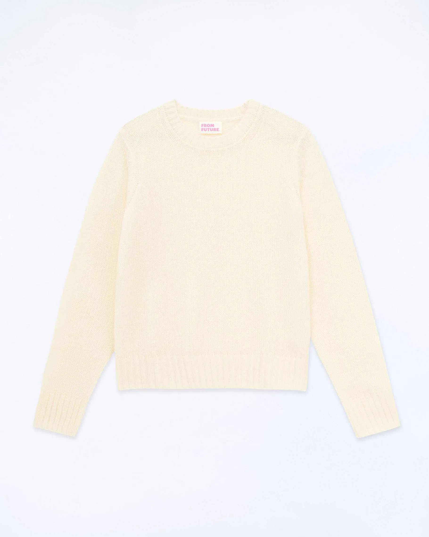 Sale FROM FUTURE Pull Col Rond Court Ecru