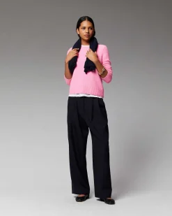 Discount FROM FUTURE Pull Col Rond Court Gris Chine Fonce