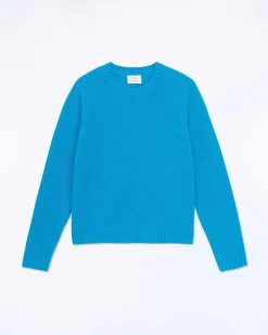 Hot FROM FUTURE Pull Col Rond Court Tropical Blue