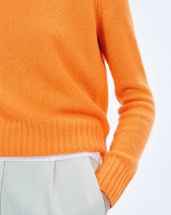 Outlet FROM FUTURE Pull Col Rond Court Magic Orange