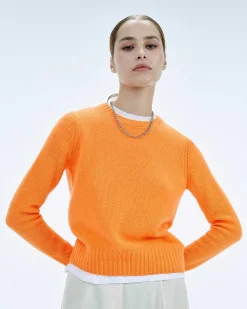 Sale FROM FUTURE Pull Col Rond Court Magic Orange