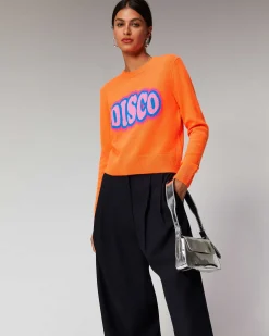 Sale FROM FUTURE Pull Col Rond Disco Leger Disco Orange