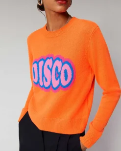 FROM FUTURE Pull Col Rond Disco Leger Violet Fluo