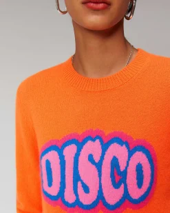Discount FROM FUTURE Pull Col Rond Disco Leger Disco Orange