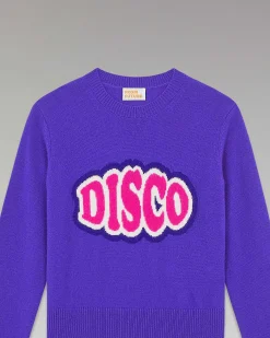 Clearance FROM FUTURE Pull Col Rond Disco Leger Violet Fluo