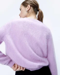 Best FROM FUTURE Pull Col Rond En Cachemire Brosse Holiday Lilac