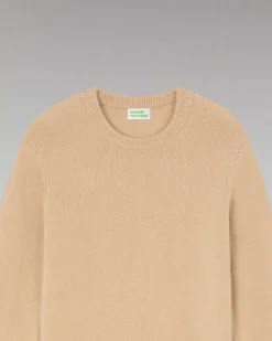 FROM FUTURE Pull Col Rond Epais Beige