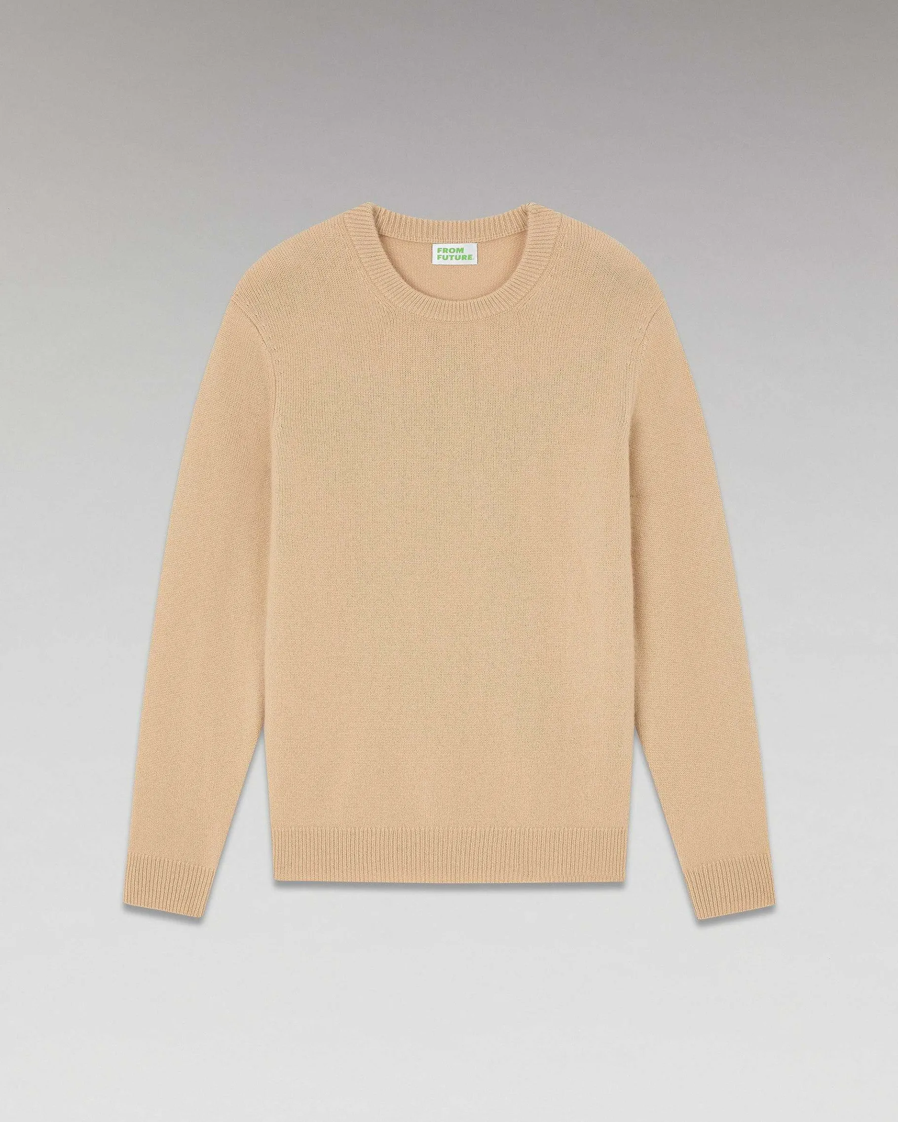 FROM FUTURE Pull Col Rond Epais Beige