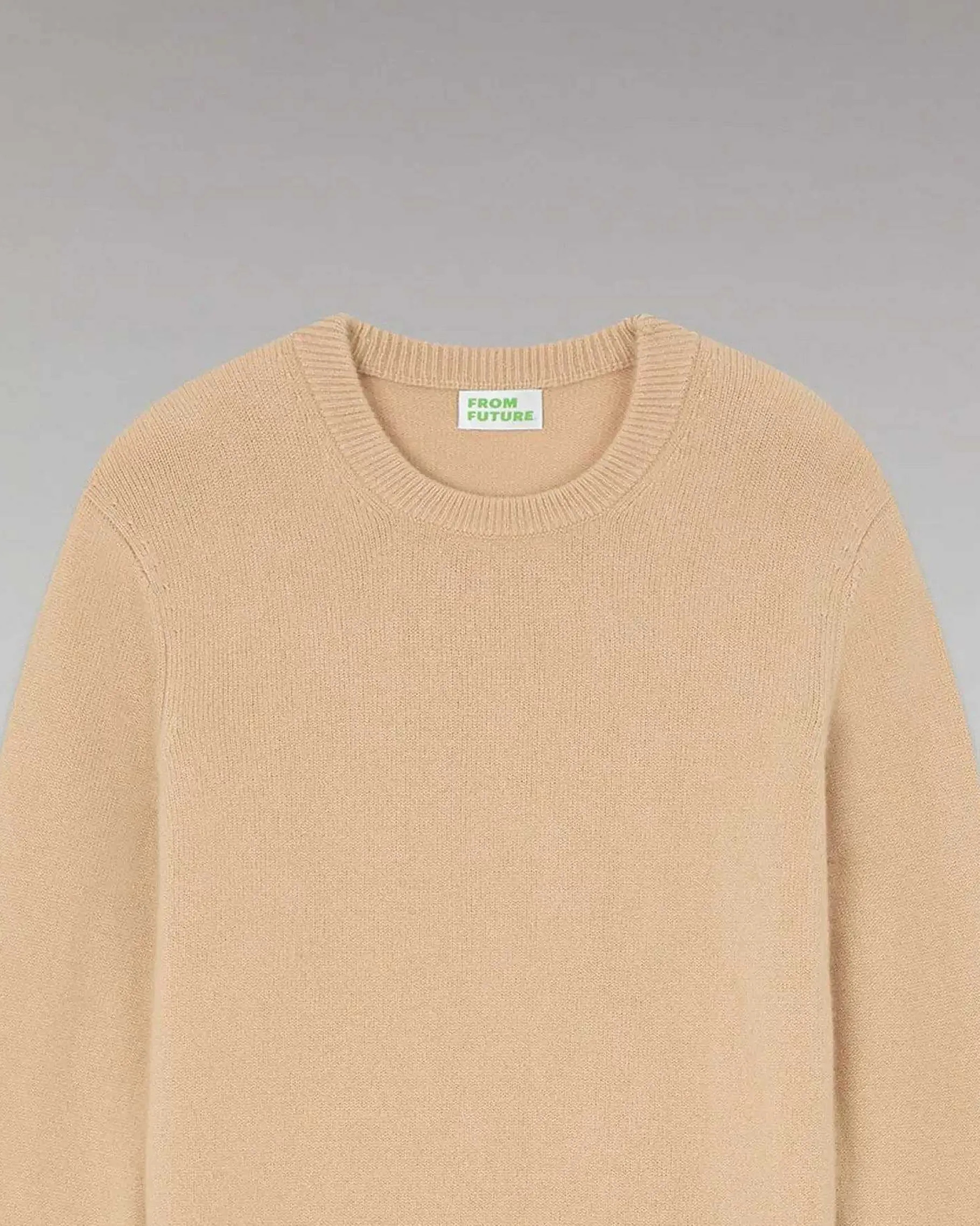Hot FROM FUTURE Pull Col Rond Epais Beige